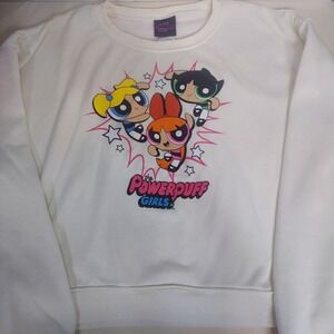 Power Puff Girls Long Sleeve Sweatshirt  #jt24938 Cream With‎ Graphics